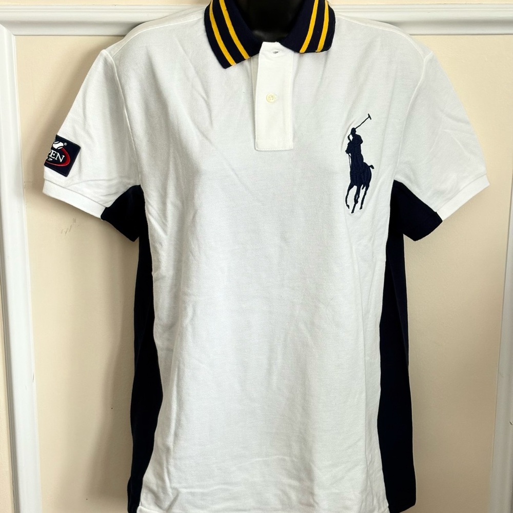 Polo by Ralph Lauren White Shirt with Navy and Yellow Accents